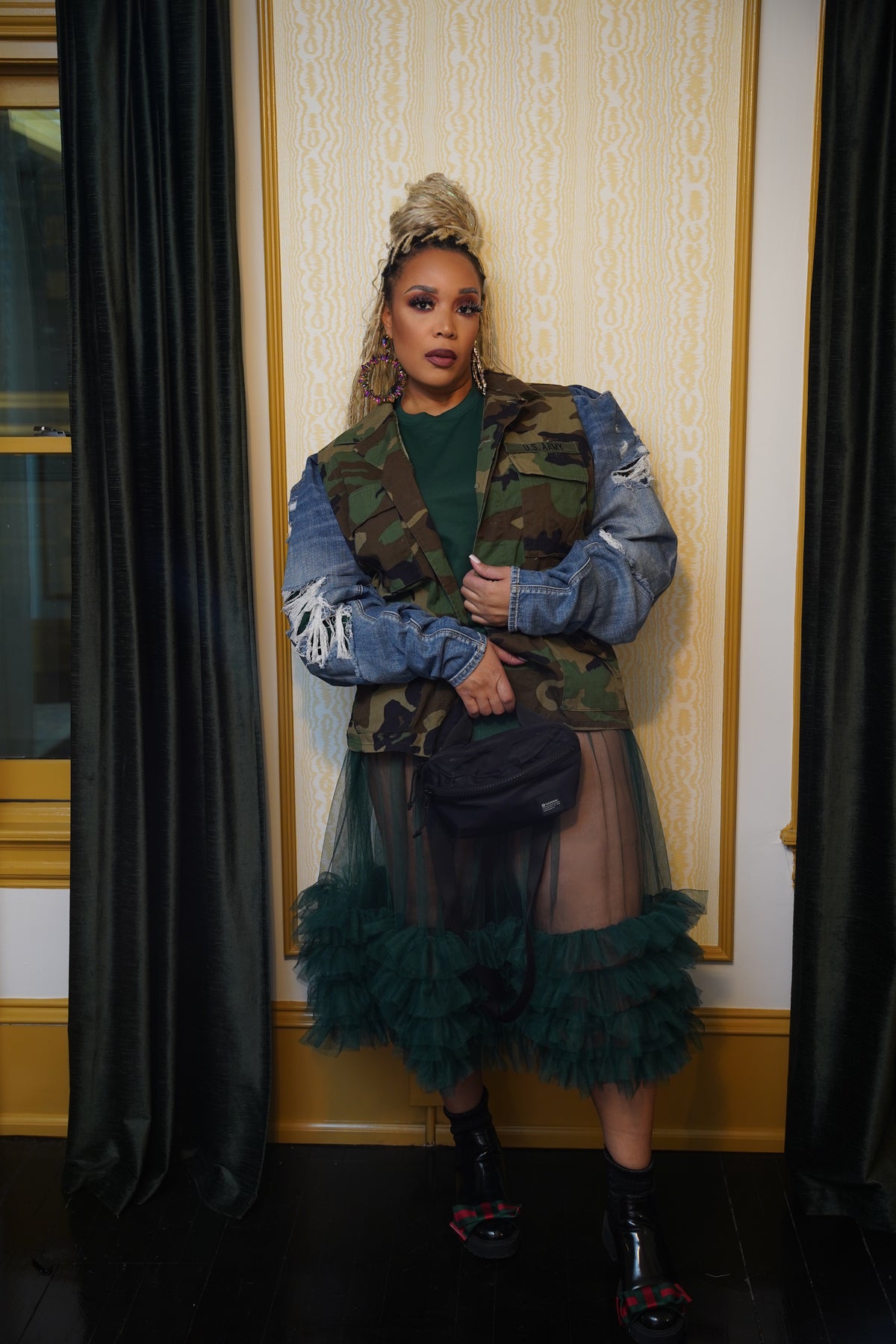 “CasualTea” Denim/Camo Jacket