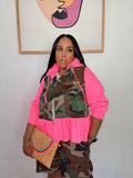 Neon Camo Peplum Hoodie