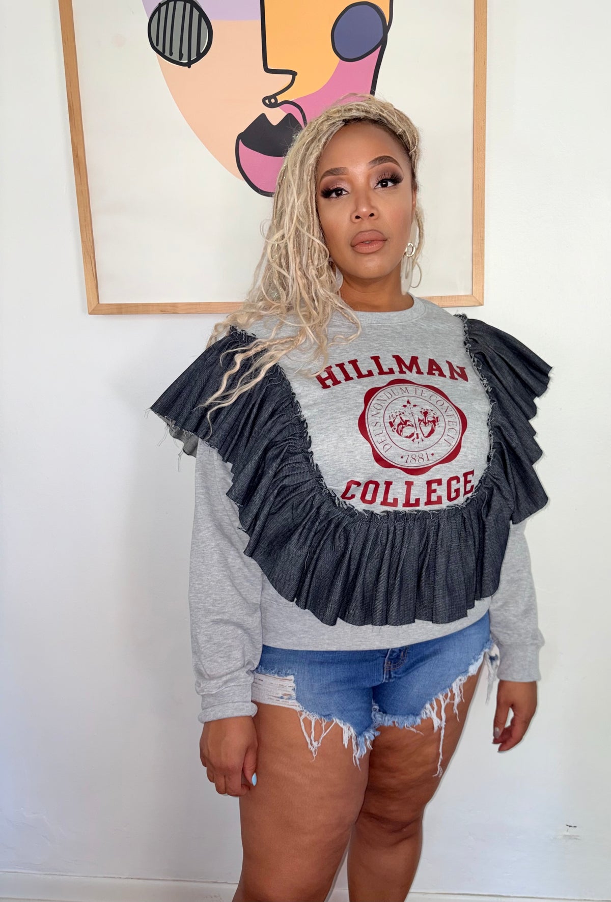 “Hillman Girl” Ruffle Sweatshirt