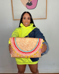 Straw Rainbow Clutch