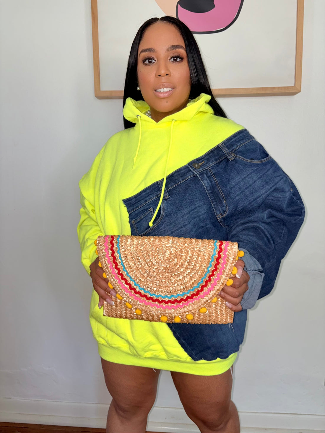 Straw Rainbow Clutch