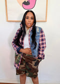 Mixed Print Plaid Jacket