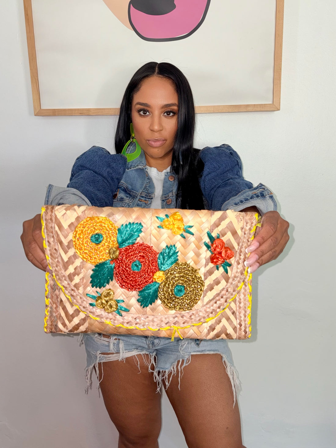Straw Flower Clutch