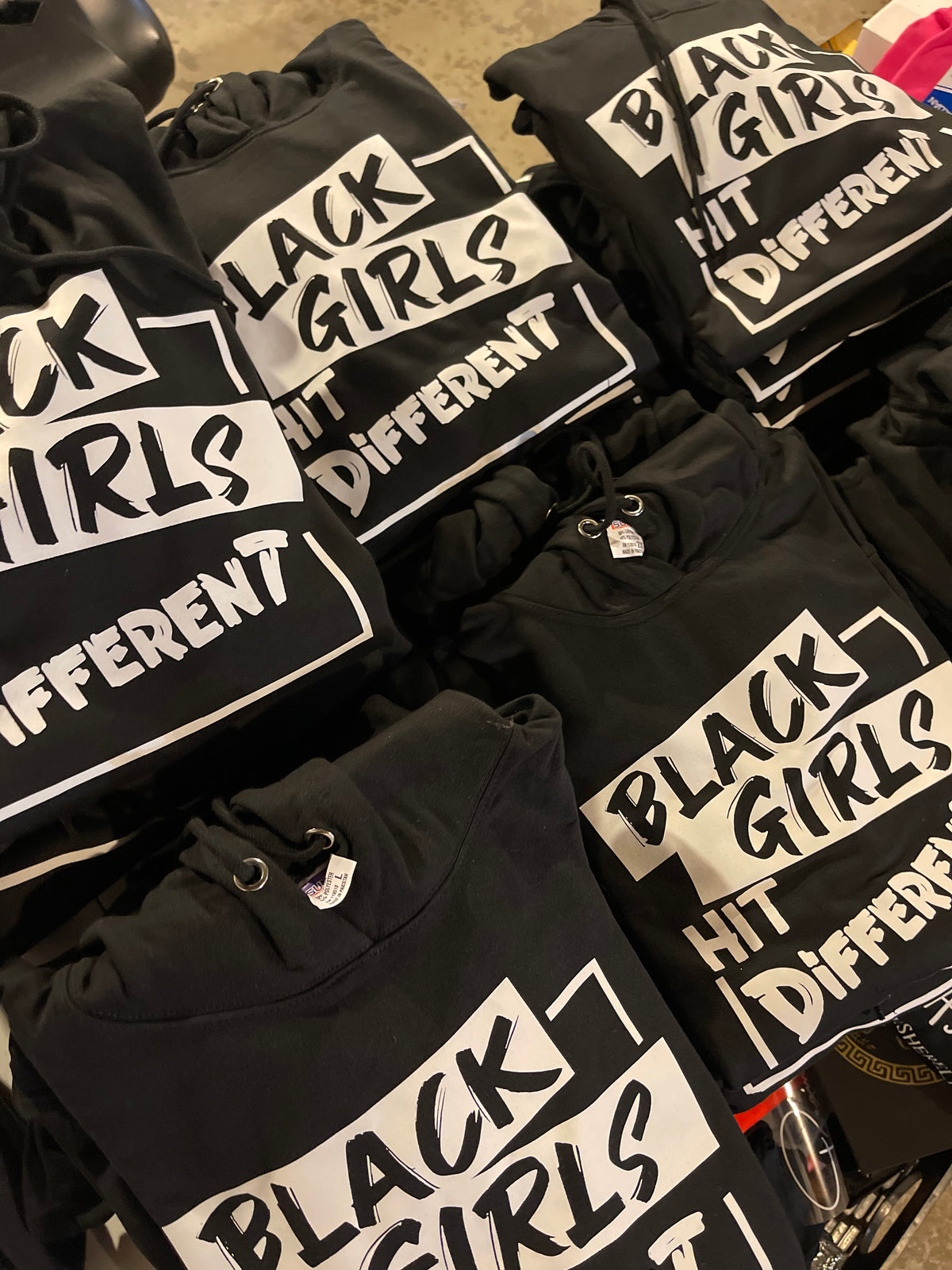 “Black Girls Hit Different” Ruffle Sweatshirt